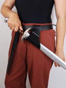 2 bao kiếm da thời Trung cổ, bao kiếm hiệp sĩ Viking thời Phục hưng dùng cho hóa trang Halloween, biểu diễn sân khấu, nhập vai, thắt lưng cổ điển - C - Xem 1