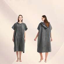 Ultra-Fine Fiber Hooded Cloak Towel, Quick-Dry For Swimming, Beach, Surfing, Unisex Bathrobe - Multicolor - View 12