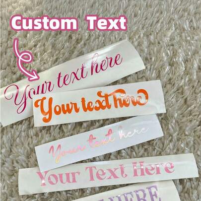 1-8 Pegatinas de texto personalizables, recuerdos de boda personalizados y etiquetas con nombre para volver a la escuela, fuente y color personalizables, adecuados para cristalería, bolsas de regalo, decoraciones de fiesta, cajas para despedida de soltera, organización de escritorio