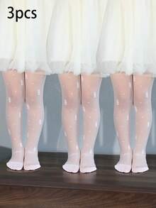 3双女婴甜美可爱防蚊轻薄透气踩脚裤，舒适柔软，适合日常穿着或作为节日礼物 - 白色 - 查看 13