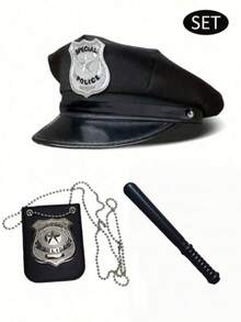 Men's Hat Set, Cap Set, Costume Cosplay Combination, Cosplay Cap, Badge, Combination, Cosplay Props, Cosplay For Daily Gathering, Party, Festival Activities, Costume Combination, Happy Rhythm - Multicolor - View 5