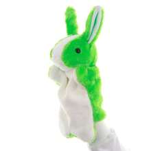 Marioneta de mano de conejito de Animal de peluche para niños, lindo conejo de peluche, marioneta de dedo suave, dibujos animados, bricolaje NR19 - Verde - Ver 16