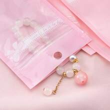 20pcs Sweet Pink Bow Zipper Bags, Transparent Resealable, Suitable For Jewelry Packaging, Small Retail Item Display, Gift Party Packaging - Pink - View 9