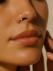 925纯银U型鼻环，光泽超亮，独特的低过敏性银质头部，不可拆卸式鼻钉设计 - 單隻鼻環 - 查看 2