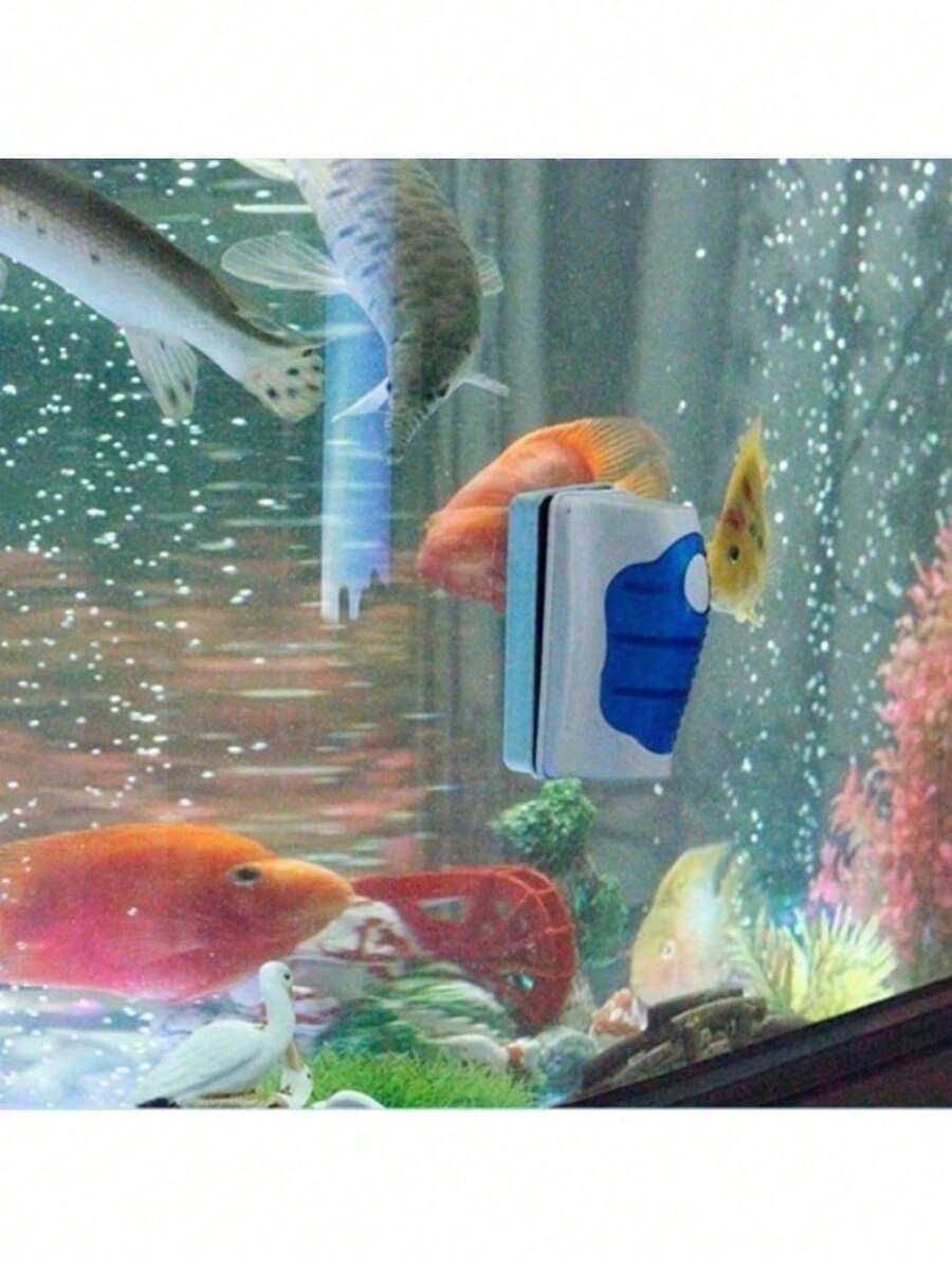 Super Magnetic Clean Brush Aquarium Fish Tank Glass Scraper Cleaner Floating - Apricot - View 1