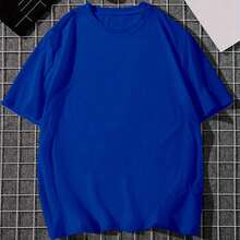 Kit 4 Blusa Camiseta Oversized T Shirt Lisa Casual Unissex Plus Size Confortável Macia Leve - Preto, Mostarda, Rosa Chiclete e Azul Royal - Visão 8