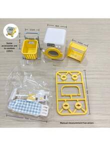 8pcs Mini Doll House Washing Machine, Vacuum Cleaner, Laundry Room Set, Suitable For Washing And Bathroom Model DIY Accessories, Scene Decoration Tools, Role Play Toys, Birthday Gifts For 3-12 Years Old Boys And Girls - Multicolor - View 8