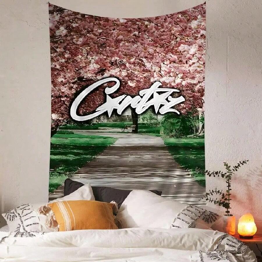 Hot Fashion C-Corteizs Printed Large Wall Tapestry Hanging Tarot Hippie Wall Rugs Dorm Home Decor(4).Jpg - Trắng 1 cái - Xem 1