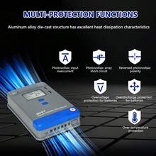 Y&H 40A MPPT ソーラーチャージコントローラー 12V/24V/24V/48V自動 チャージコントローラーLCDディスプレイ 最大PVパネル入力 AGM、ゲル、液式、リチウムバッテリー充電用 - シルバー -- ME4048 - チェックする 9