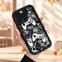 Gaming Controller Pattern Phone Case It Is Compatible With IPhone 17/16/15/14/13/12/25 Pro Max/Pro/Plus Models. It Features A Stylish And Minimalist Design And Provides Shockproof And Abrasion-Resistant Protection. - Negro - Ver 3