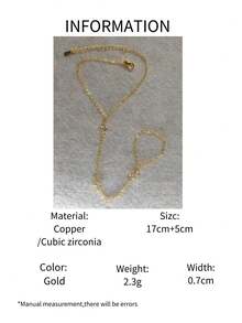 1pc Zirconia Clover Bracelet, Unique & Personalized Gift For Women, 14K Gold Plated Delicate Adjustable Bangle Bracelet Set - Bracelet - View 9