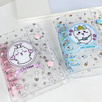 1 Peça Caderno Portátil Transparente Tamanho A7 com Folhas de Plástico, Livro de Adesivos Transparente, Álbum de Fotos, Planejador de Orçamento, Diário, Bloco de Notas, Suprimentos de Escritório