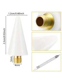 1pc Nail Art Dotting Pen/Replacement Wax Crayon Heads, With Wax Tip And Self-Adhesive Function, Double-Ended Design, Suitable For Picking Up And Removing Crystals, Rhinestones, Gems, Jewelry Stickers, Single Pack, Pink Dotting Pen Tool, Nail Art Pen Tip, Nail Decoration, Nail Art Supplies, Nail Art Tools, Back To School, Nail Art, Nail Art Tools, Suitable For Fake Nails - Nhiều màu - Xem 3
