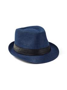 1pc Bohemian Retro Polyester Solid Color Fedora Hat, Versatile English Style Bowler Hat, Suitable For All Seasons And Genders - A - View 19