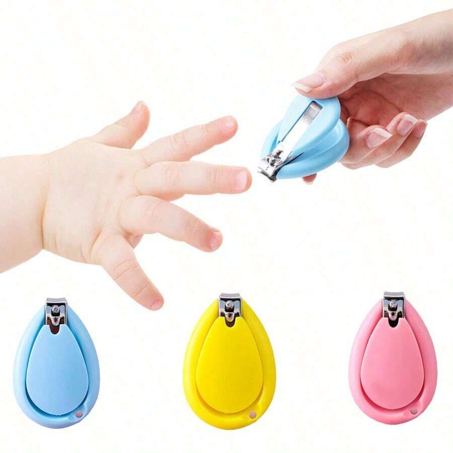 1个婴儿指甲钳，贝壳造型，实用婴幼儿指甲剪，易于使用，适合儿童和青少年 - 彩色 - 查看 1