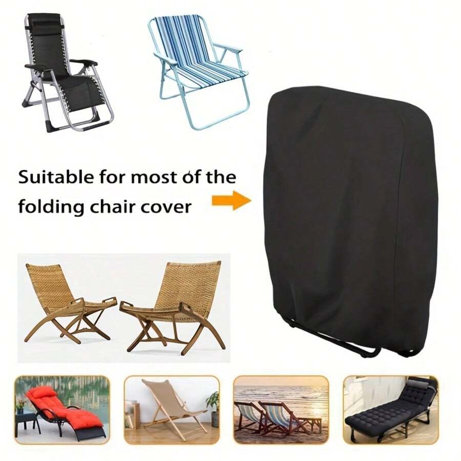 Heavy-Duty Oxford Folding Chair Cover | Adjustable Drawstring, Reusable (Cover Only) - A - View 1