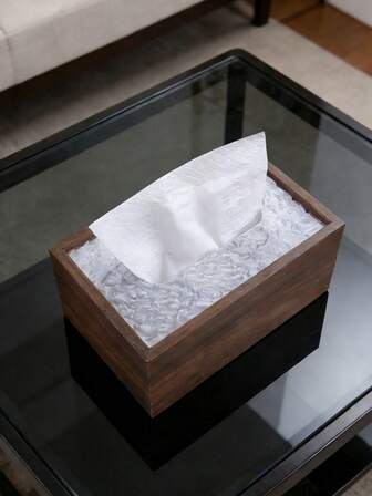1pc/2pcs Premium Walnut Wood Tissue Box, Paired With Ripple Push-Pull Cover, Minimalist Modern Style Multi-Purpose Storage Box/Tissue Holder, For: Home, Party, Living Room, Bedroom, Bathroom And Office Desk. Suitable For: Christmas, Thanksgiving, Daily Use, New Year, Valentine's Day And National Holiday, Ideal Choice.