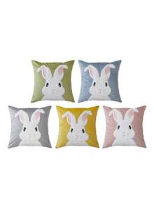 1 buah Sarung Bantal Motif Kelinci Paskah, Dicetak Satu Sisi, Ukuran 17,7*17,7 Inci, Cocok untuk Sofa, Ruang Tamu, Dekorasi Rumah Kamar Tidur, Isi Bantal Tidak Termasuk - Berwarna merah muda - View 9