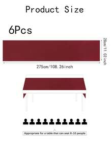 Bộ 6/12 khăn trải bàn bằng vải satin kích thước 28*275cm, chất liệu mềm mịn, thích hợp cho đám cưới, tiệc tùng, sinh nhật, lễ hội, lễ tốt nghiệp, tiệc cô dâu, kỷ niệm và các dịp khác. - Nhiều màu - Xem 12