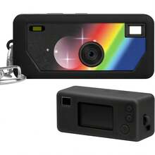 ALKOO Silicone Case For CHARMERA Keychain Digital Camera Blind Box, Photo Mini Keychain Camera Sleeve With Precise Cutouts & Scratch Protection - Camera NOT Included (Box Only) - Black - View 1