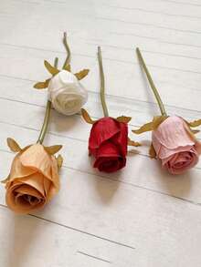 6pcs Artificial Silk Rose Flowers, 25cm Long Fake Rose Stems, Suitable For Valentine's Day, Mother's Day, Home Wedding Party Decor, Tabletop Centerpiece, DIY Wedding Bouquet - Multicolor - View 12