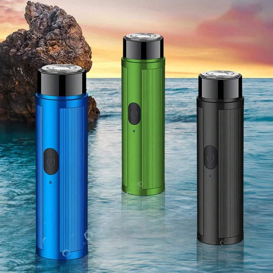 Afeitadora Eléctrica para Hombres – Afeitadora de Lámina Recargable USB con Cerradura de Viaje, compacta y silenciosa para Viajes de Negocios y Groomin Diario NYUI - Conjunto azul - Ver 1
