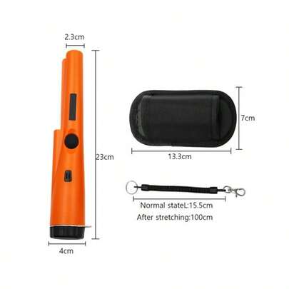 1pc Handheld Metal Detector With Precision Pinpointer And Light, Durable PVC Construction For Coins, Golden & Treasure Hunting - Outdoor, Lawn & Garden Use