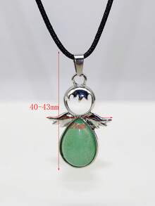 1 pieza Colgante de alas de ángel con ópalo, amatista y gotas de agua sintéticas - Perfecto para manualidades de joyería, collares y pulseras - 1 ángel - Ver 9