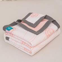 1 chiếc chăn mùa hè/chăn giữ ấm bằng vải cotton mỏng 3 lớp, họa tiết hoa văn tối giản, ruột chăn bông lông vũ nguyên miếng, viền chăn chắc chắn, thích hợp cho phòng ngủ, phòng khách, có thể giặt máy. - Phấn hoa trà - Xem 11