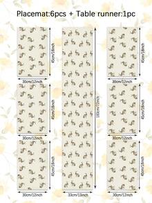 1/4/5/6/7pcs Easter Decoration Set, Rabbit, Easter Bunny, Easter Eggs, Happy Easter, Home Decor Set, Living Room Decor, Bedroom Decor, Dining Room Decor, Faux Linen Material, Multiple Sizes Available, Dining Table Decor, Fireplace Scarf, Placemats, Coasters, Home Accents - Multicolor - View 19