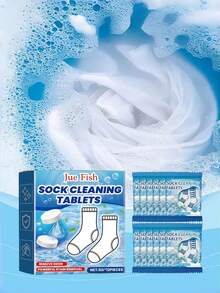 Jue Fish;5G*12pieces;Socks Cleaning Effervescent Tablets Gently Clean Stubborn Stains,Ocks Cleaning Tablets, Clean And Fragrant White Socks Cleaning Tablets - Solid State - View 10