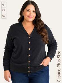 Plus Size Coats - Negro - Ver 4