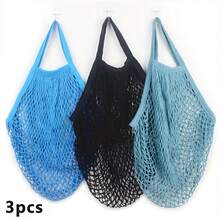 3Pcs Lightweight Woven Handbag Open-Top Solid Color Casual Elegant Carrier For Beach Shopping Everyday Use AU - Purple / White / Brown - View 8