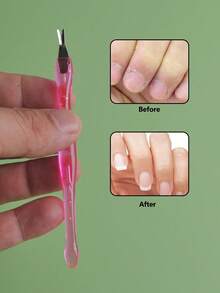10pcs Plastic Handle Double-Ended Callus Remover Tools, Suitable For Nail Cuticle Care - Multicolor - View 3
