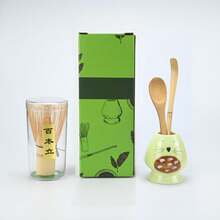 Set de 4 piezas de Matcha que incluye batidor de bambú, cuchara de té, accesorios de cerámica - Batidor de Matcha (Chasen), cuchara de té y cucharón (Chashaku), herramientas para hacer té - Multicolor - Ver 17
