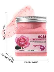 Multi-Flavor Body & Face Scrub, Exfoliates, Removes Keratosis Pilaris, Full Body Cleansing & Brightens Skin Tone, Micro-Particles Provide Deep Cleansing, Suitable For Daily Skincare/Spa Use - Rose - 查看 11
