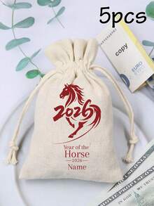LICVIC Custom Drawstring Gift Bag With Festive Design And Name, Personalized Keepsake Pouch, Celebrations And Surprises, Customized Money And Note Holder For New Year Moments, Happy Bride, Customizable Small Bag Ideal As Thoughtful Present, Family, Friends - Multicolor - View 11
