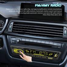 Car Audio Car Stereo System, 12V Car FM/AM Radio LCD VA Screen Car MP3 Player,  Single Din Wireless Multimedia Car Stereo Radio With Hands-Free, Dual USB, Voice Assistant & App Control, Supports MP3/WMA/FLAC/APE - Một kích cỡ phù hợp cho tất cả - Xem 6