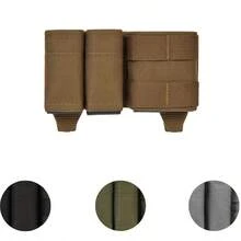 1个三合一战术弹匣包，MOLLE三联弹匣套，适用于9毫米、.45ACP、5.56毫米口径，狩猎、气枪训练装备收纳包 - 彩色 - 查看 2