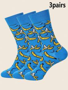 3双蓝色香蕉冰球袜，时尚竞技系列，Khoranoff系列，适合春夏穿着 - 彩色 - 查看 10