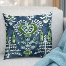 Boho Pillow Cover 18x18 Inch - Turquoise Blue & Green Bohemian Medallion Floral Paisley Case, Luxury Imitation Polyester Fiber Sofa Bed Accents Pillow For, Bedroom (No Insert) - 2pcs - 查看 2