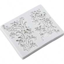 Baroque Style Fondant Molds Curlicues Scroll Lace Fondant Silicone Mold Flower Lace Mold Chocolate Candy Cake Decoration Cupcake Toppers Polymer Clay Gum Paste - Gray - 查看 6