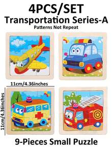 1/4/8 piezas Rompecabezas de animales de dibujos animados de 9 piezas para niños, juguetes de educación temprana, adecuados para niños y niñas, juguetes de regalo para Pascua, cumpleaños, Navidad - Multicolor - Ver 9
