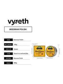 Beeswax Polish, Furniture & Flooring Scratch Repair, Renewal & Shine Maintenance Care - 100g - View 11