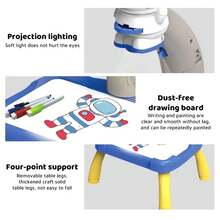 Mesa de Dibujo de Proyección de Astronauta de Plástico ABS Juguetes Educativos para Niños Unisex - Azul - Ver 5