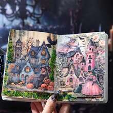 Serie de fiesta de medianoche - Estilo gótico oscuro, Libro de pegatinas de decoración para scrapbooking, 4 estilos, 20 hojas en total - Estilo 1 - Ver 6