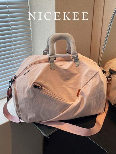 Túi du lịch thời trang và giản dị, nhẹ, thiết kế độc đáo, màu trơn đơn giản, nhiều ngăn, túi xách gấp gọn đa năng tiện dụng hàng ngày, có ngăn đựng giày riêng, phù hợp cho các chuyến đi ngắn, dã ngoại hàng ngày, kỳ nghỉ, v.v. Túi hành lý, túi du lịch, túi qua đêm, túi xách tay dung tích lớn, đồ dùng cần thiết cho kỳ nghỉ hè, đồ du lịch thiết yếu, túi đựng đồ du lịch, phụ kiện du lịch mùa hè