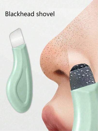 1pc Human Shaped Blackhead Cleansing Tool - Gentle Facial Pore Cleaner, Non-Electric Skincare Spatula, With Textured Surface And Light Green Handle, Suitable For All Seasons