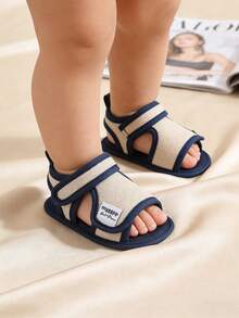 婴儿男女童夏季沙滩凉鞋防滑软橡胶鞋底幼儿户外闭趾学步鞋 - 米色 - 查看 13