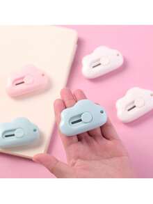 3pcs Cute Cloud Shaped Mini Portable Paper Cutter, Retractable Blade, Practical Hole Design For Letter, Small Box Opening, DIY Crafts - Cloud Shape - View 8